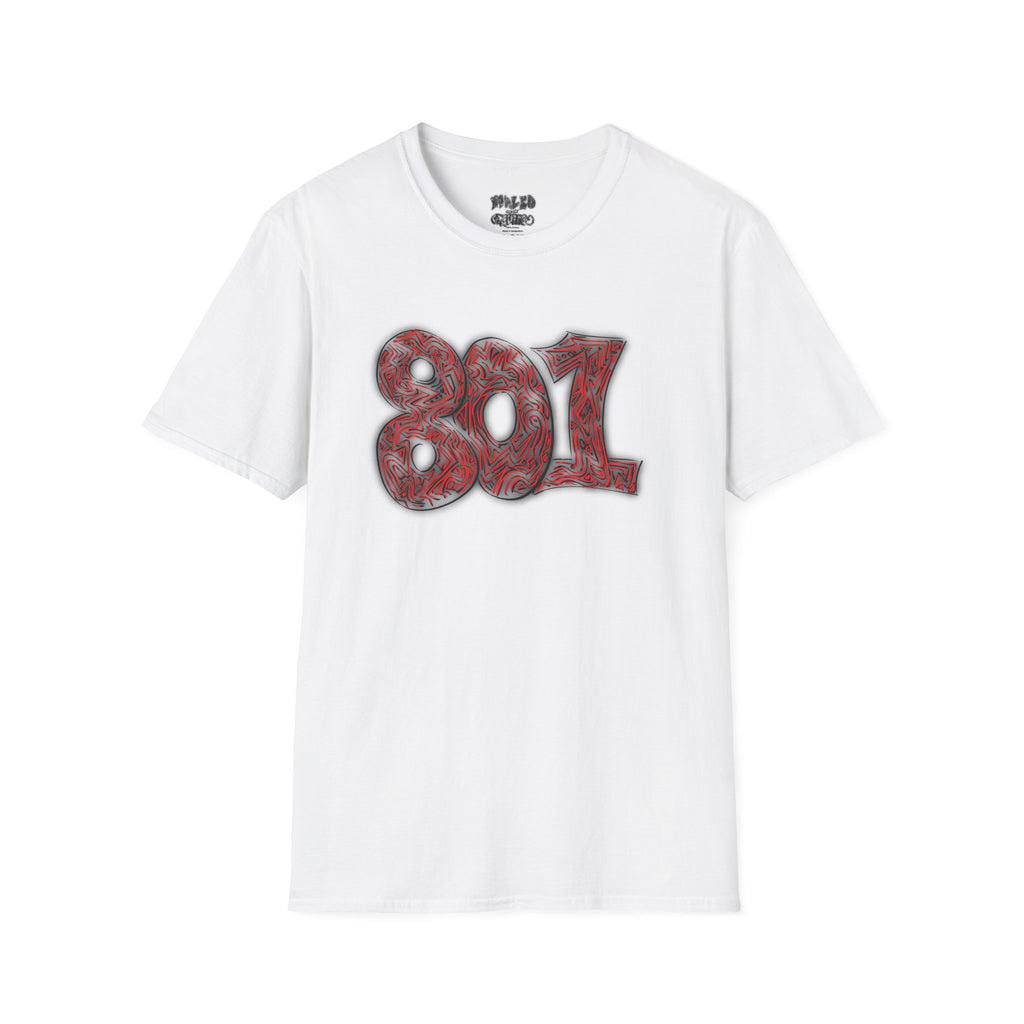 Utah 801 Graphic T-Shirt — Distressed Red Street Art Tee
