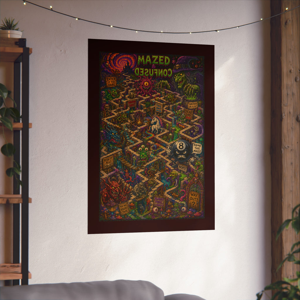 Mazed and Confused mad 8 ball poster