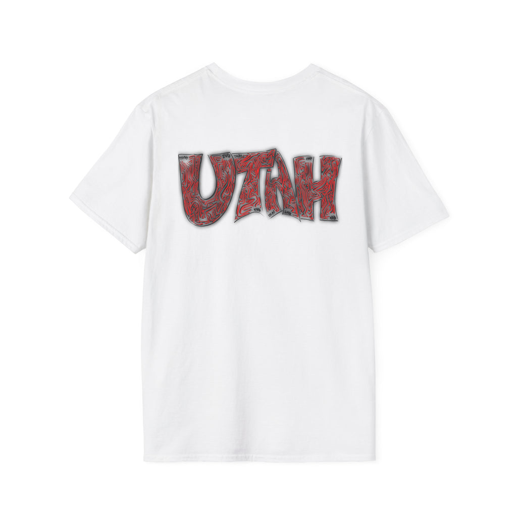 Utah 801 Graphic T-Shirt — Distressed Red Street Art Tee