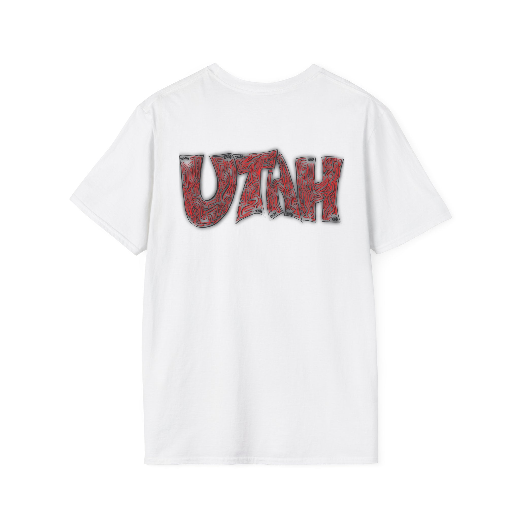 Utah 801 Graphic T-Shirt — Distressed Red Street Art Tee