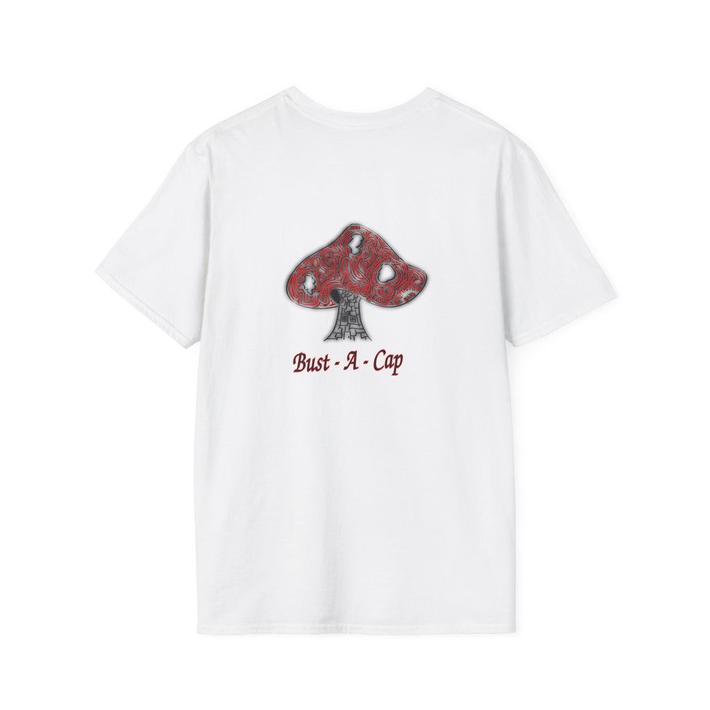 Mushroom Graphic T-Shirt – 'Bust-A-Cap'