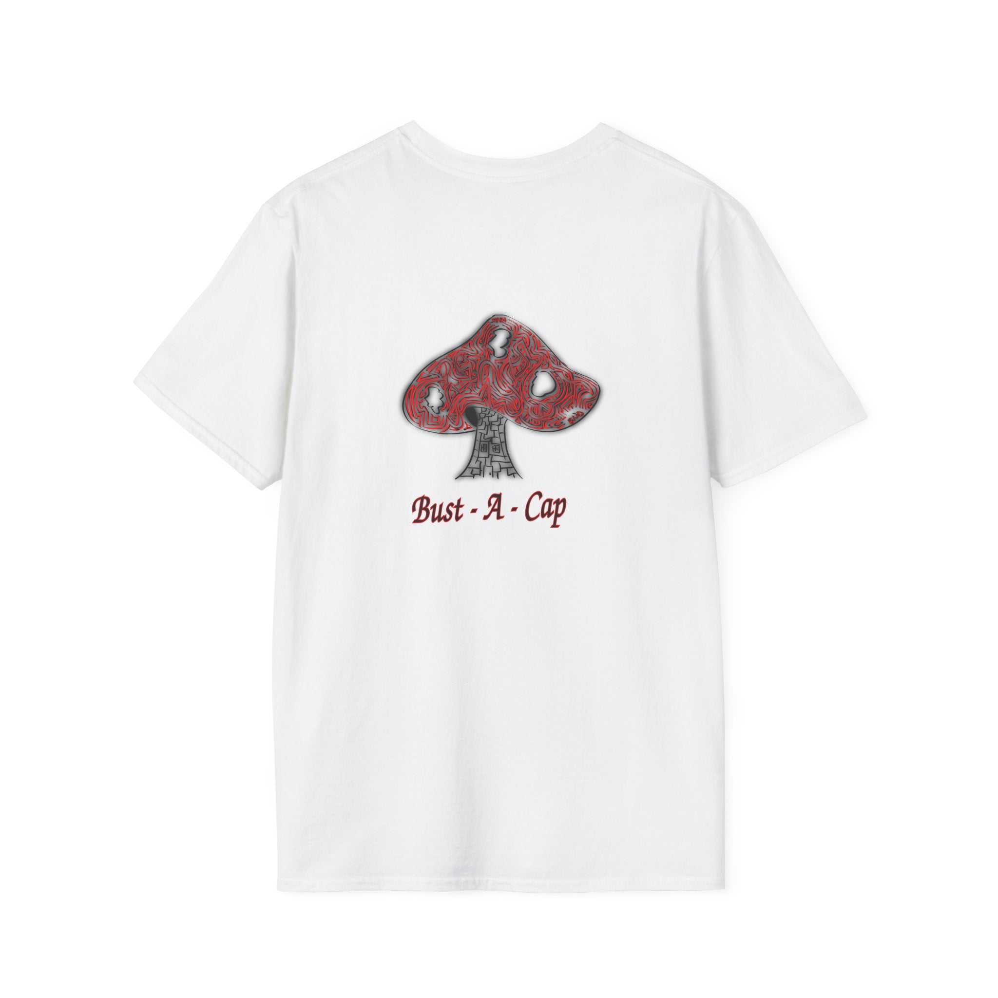 Mushroom Graphic T-Shirt – 'Bust-A-Cap'