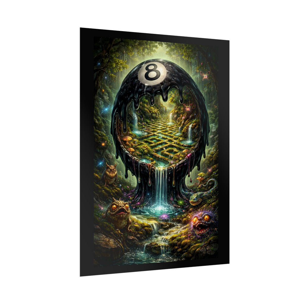 Eight Ball Fantasy Poster – Surreal Forest Pool Art Print